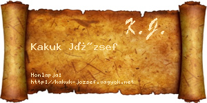 Kakuk József névjegykártya